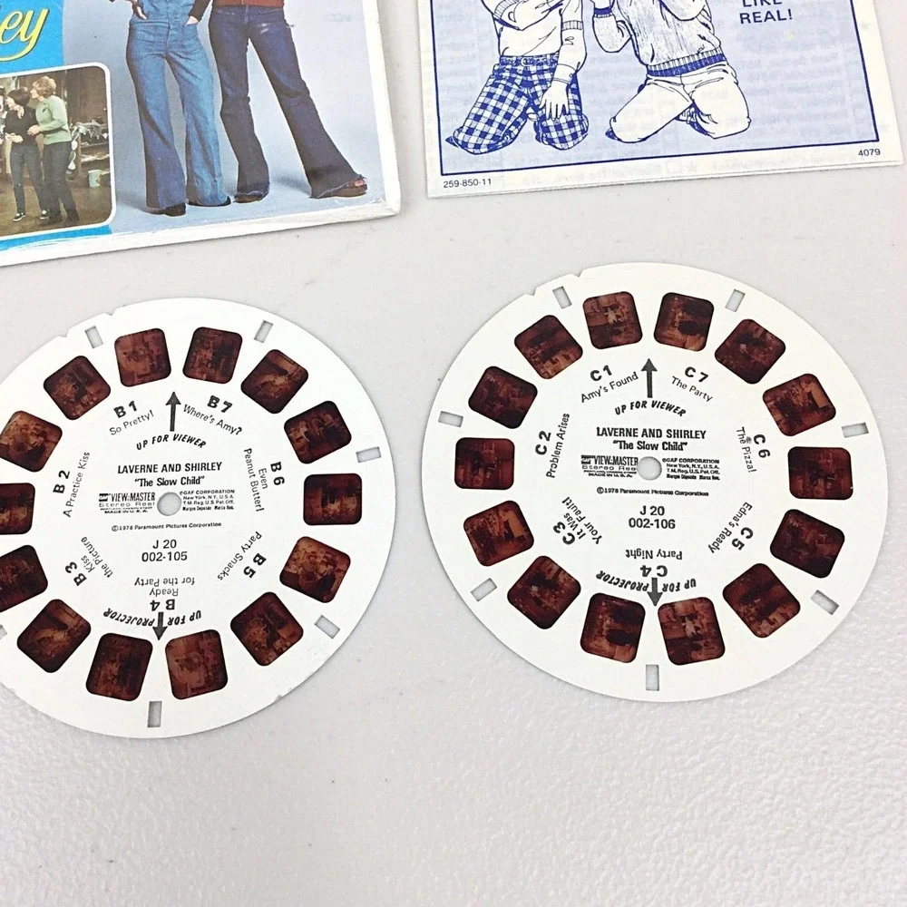 Vintage 1978 GAF View Master Laverne & Shirley J20 Showtime 3 Reel Set